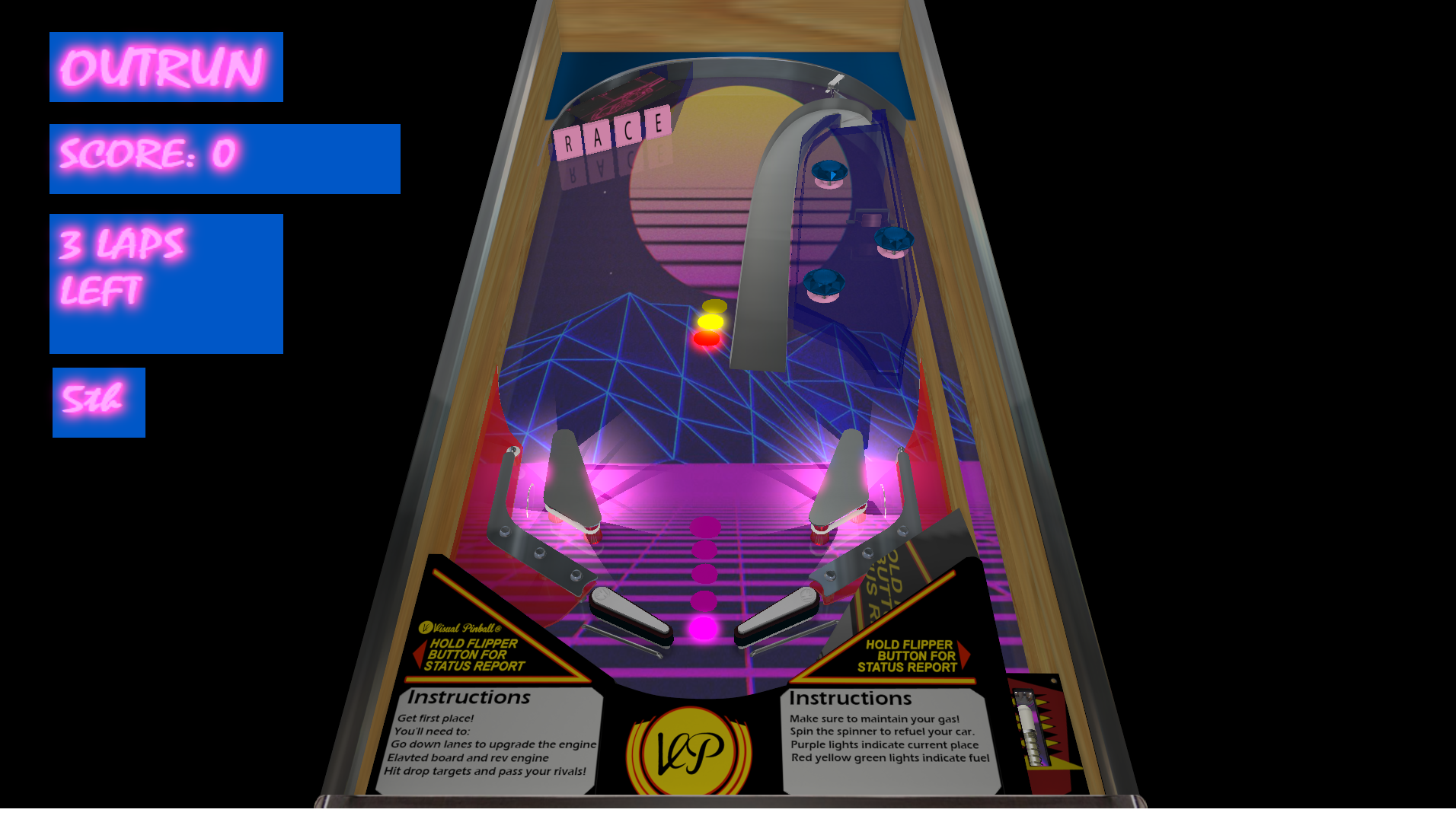 Outrun Advance Visual Pinball Postmortem – Playing with Pinball